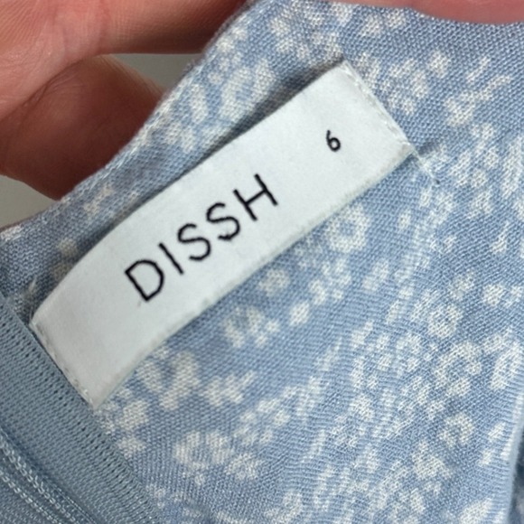 DISSH Blue Floral Wide Leg Tie Front Jumpsuit Womens Sz 6 Cottage‎ Fairy Prairie - Picture 5 of 16